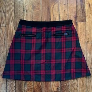 UO Cooperative | green/red plaid skirt